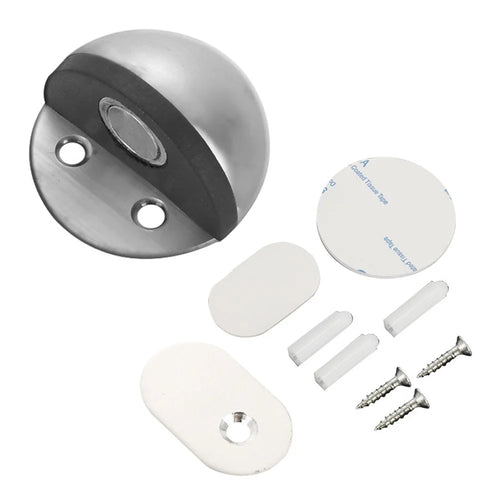 Floor Mounted Door Stopper Stainless Steel Hemisphere Door Bumper with Screw, Expansion Tube for Wall Protection - Original Color - 1