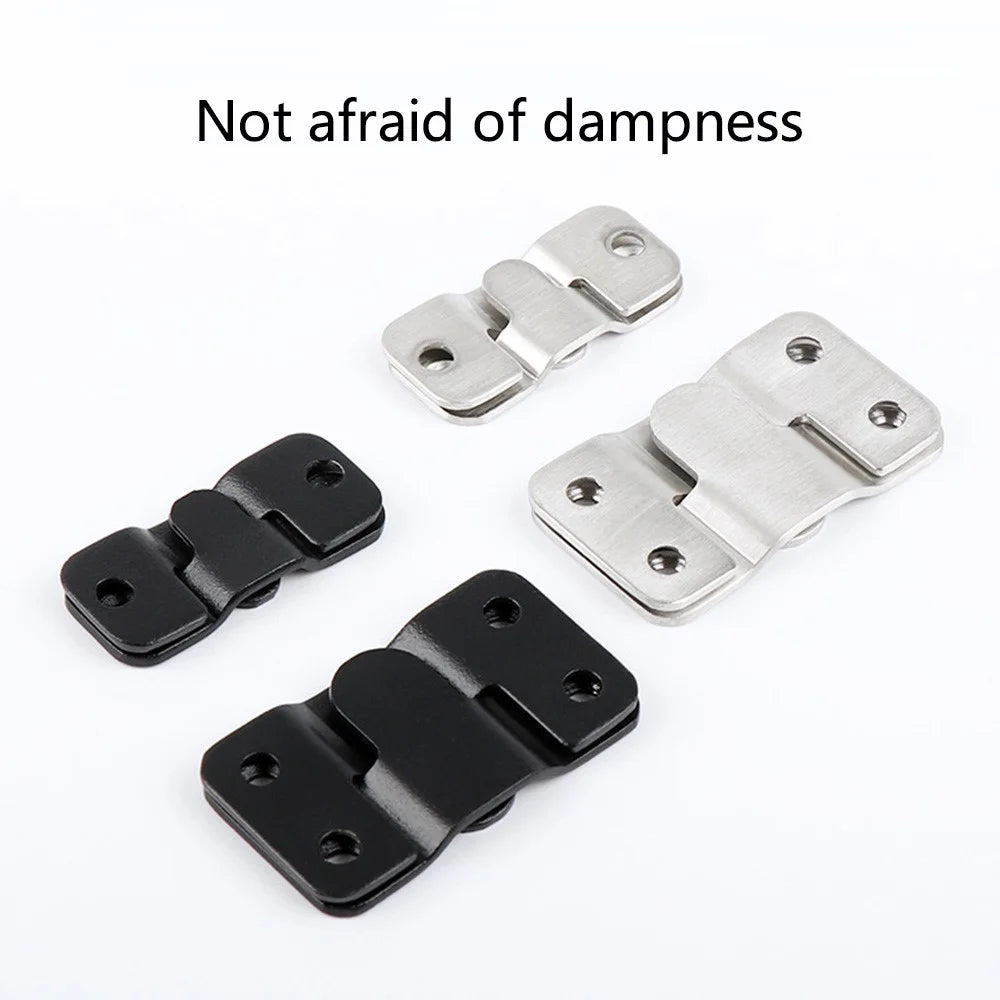 1 Pair Size L Interlocking Photo Frame Hanging Buckle Stainless Steel Furniture Connector Hanger - Black - 6