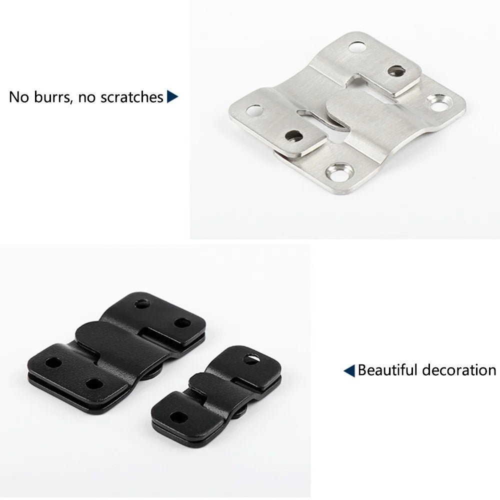 1 Pair Size L Interlocking Photo Frame Hanging Buckle Stainless Steel Furniture Connector Hanger - Black - 7