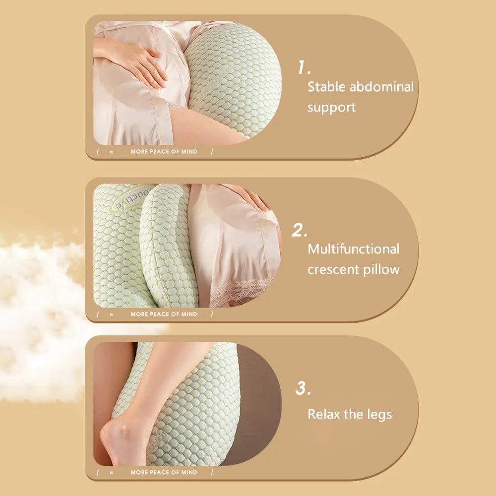 H Shaped Pregnancy Pillow Maternity Pillow Hip Support with Crescent Pillow for Sleeping - Light Grey - 6