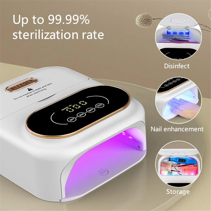 BLUEQUE BQ-V16 UV LED Nail Lamp 148W Gel Polish Dryer Nail Gel Cure Manicure Light - EU Plug - 3
