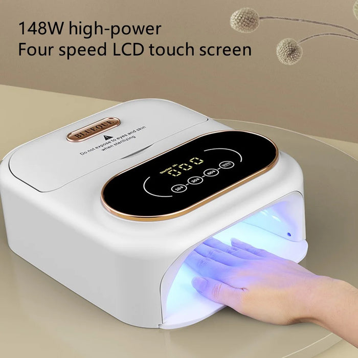 BLUEQUE BQ-V16 UV LED Nail Lamp 148W Gel Polish Dryer Nail Gel Cure Manicure Light - EU Plug - 4
