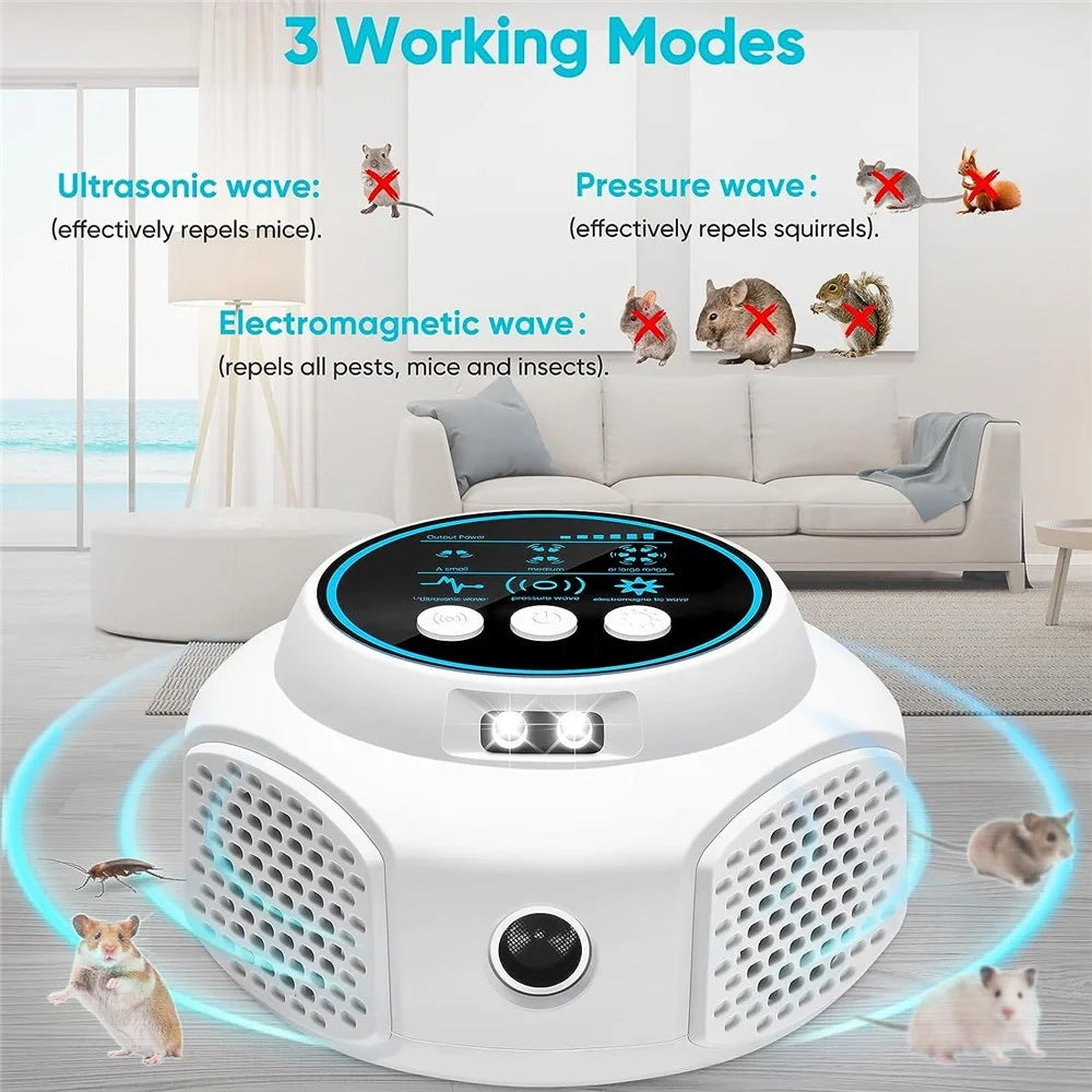 Ultrasonic Pest Repeller 360-Degree Rodent Mice Repellent Mouse Deterrent Rat Repeller for Attic Garage Barn - White / US Plug - 6
