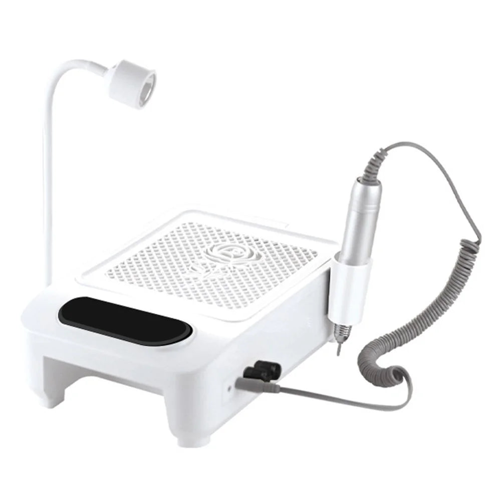 XZM-102 Multi-function 4-in-1 Nail Drill Machine Dust Collector Salon Nail Kit Gift with LED Desk Lamp - EU Plug - 1