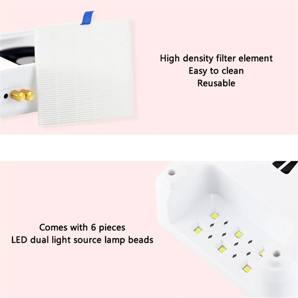 XZM-102 Multi-function 4-in-1 Nail Drill Machine Dust Collector Salon Nail Kit Gift with LED Desk Lamp - EU Plug - 5
