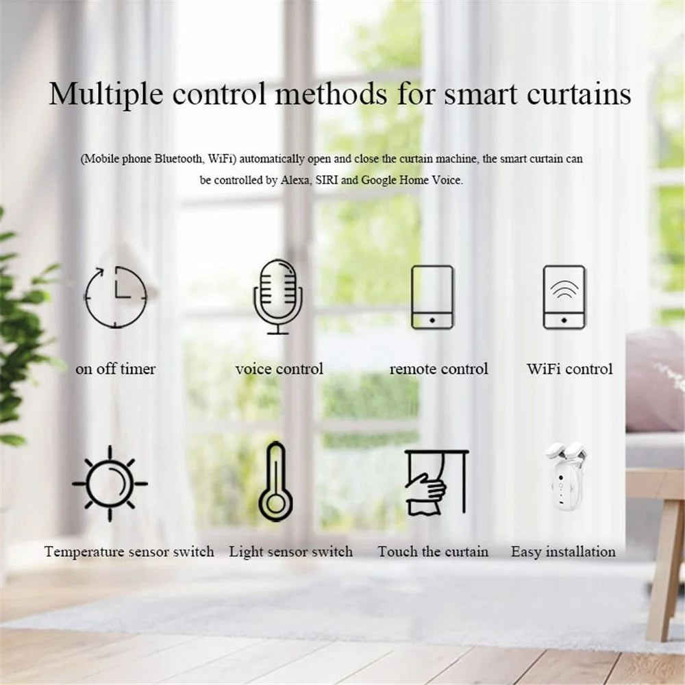 LY-1668 Auto Curtain Opener WiFi App Control Smart Curtain Robot with Timer (Single Opening, Rod) - 3