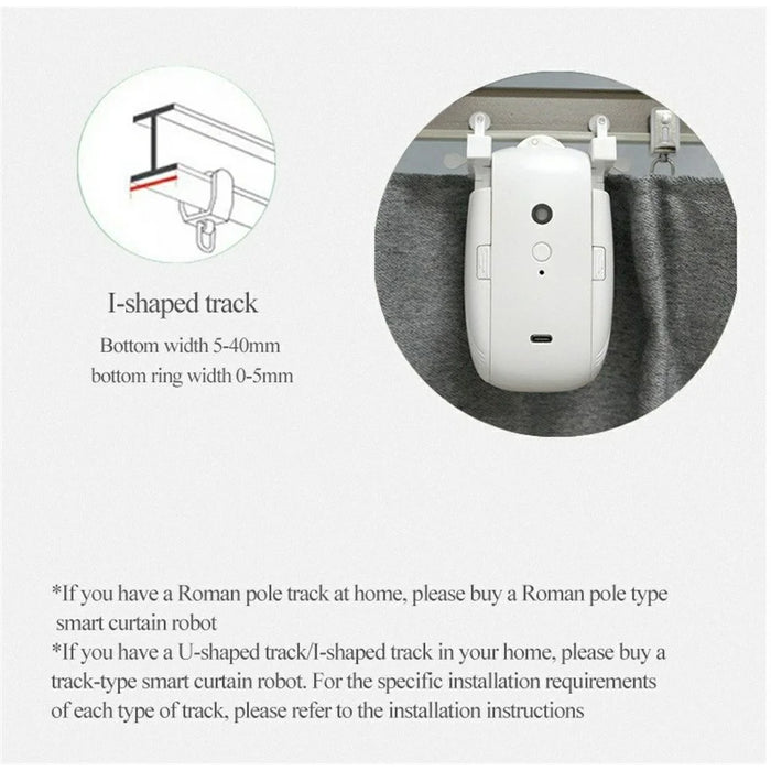 LY-1672 3-in-1 Smart Electric Curtain Robot Remote Control Auto Curtain Opener for U Rail, I Rail, Rod (Dual Opening) - 5
