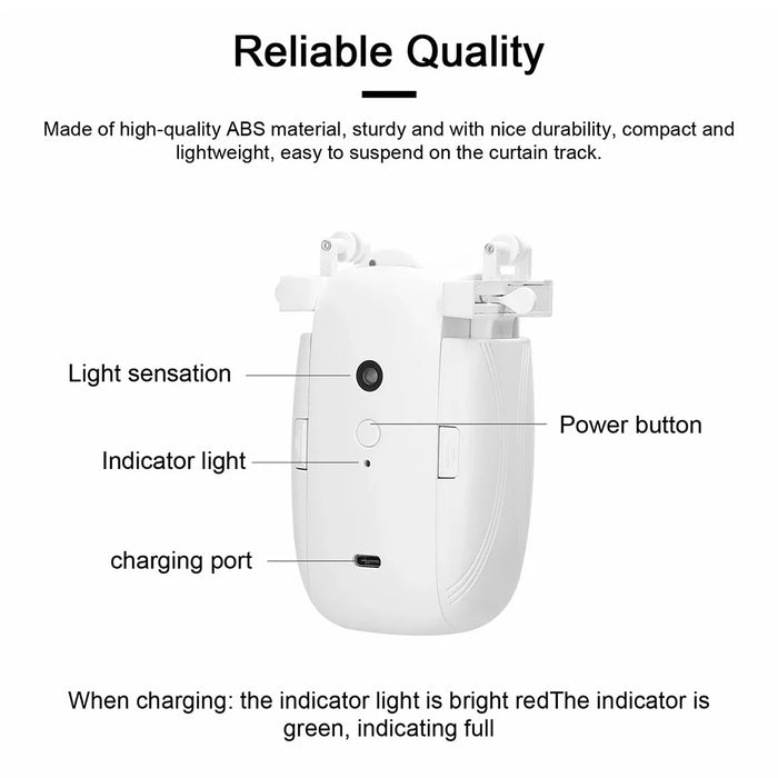 LY-1688 Single Opening Smart Electric Curtain Robot RC Auto Curtain Opener for U Rail, I Rail, Rod (Remote Version) - 4