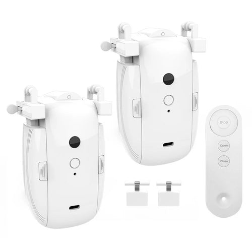 LY-1672 2-in-1 Smart Curtain Robot Remote Control Electric Curtain Opener for U Rail, I Rail (Dual Opening) - 1
