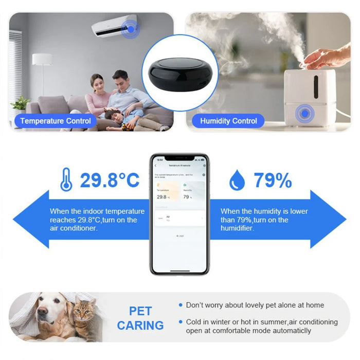 LY-119 Tuya WiFi Infrared Remote Voice Control TV Air Conditioner Smart Home Temperature and Humidity Sensor - 5