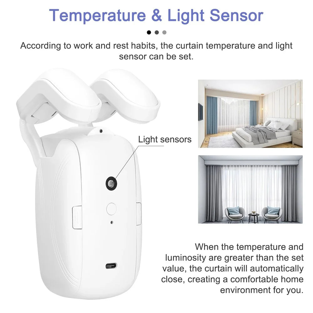 LY-1672 2Pcs Tuya App Bluetooth-compatible Smart Electric Curtain Motor Roman Pole Track Automatic Curtain Controller - 5