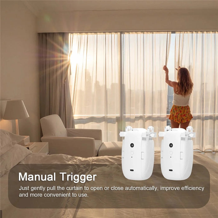 LY1668 1Pc Electric Curtain Motor Tuya App Bluetooth-compatible Automatic Curtain Controller for U / T Shape Track - 4