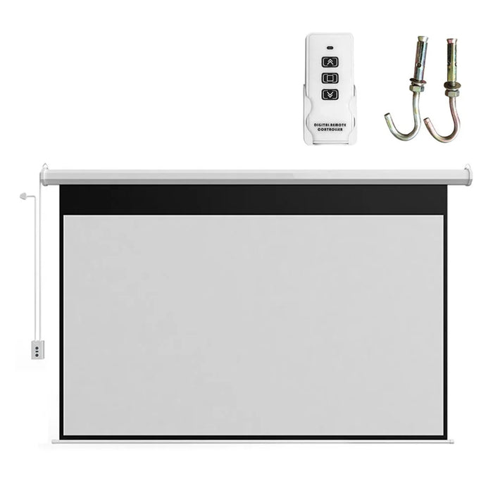 Auto Lifting 60-inch 4:3 RC HD Projection Screen Wall Mounted 3.6 Gain Metal Projection Screen for Home Theater, 220V EU Plug - 1