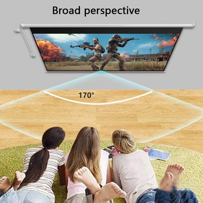 Auto Lifting 60-inch 4:3 RC HD Projection Screen Wall Mounted 3.6 Gain Metal Projection Screen for Home Theater, 220V EU Plug - 4