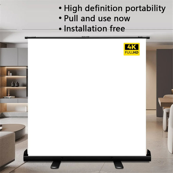 60 inch 4:3 Projection Screen Portable Floor Standing Projector Screen Light Resistant Fold-Out Roll-Up Projection Screen - 2