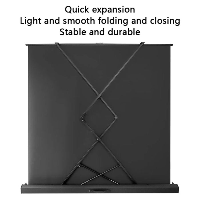 60 inch 4:3 Projection Screen Portable Floor Standing Projector Screen Light Resistant Fold-Out Roll-Up Projection Screen - 3