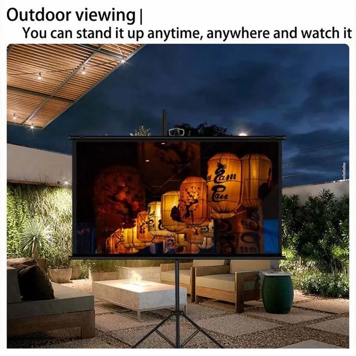 4K Photon Projection Screen Portable Wall Mounted / Floor Standing 60-Inch Projector Screen - Black / 4:3 - 6