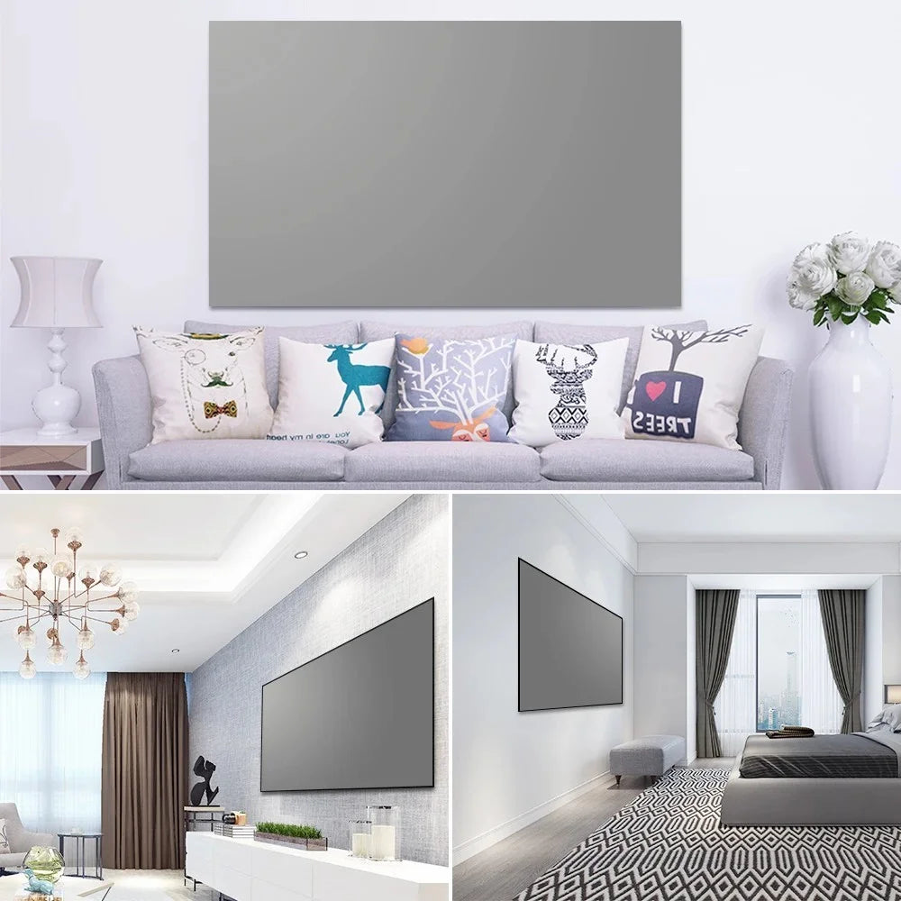 84-Inch High Definition Anti-Light 16:9 Projector Screen Foldable Movies Screen Curtain for Home Theater - 5