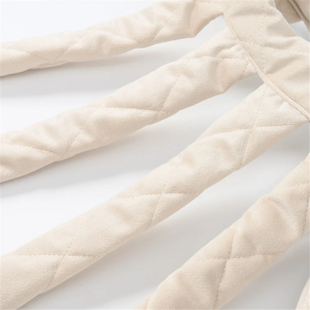 Velvet Cloth Hair Curler Overnight Octopus Curls Rod Soft No Heat Hair Roller - Beige - 7