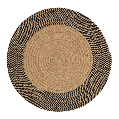 120CM Diameter Cotton Rope Woven Bedside Floor Mat Braided Pad Retro Style Ground Cushion - 1