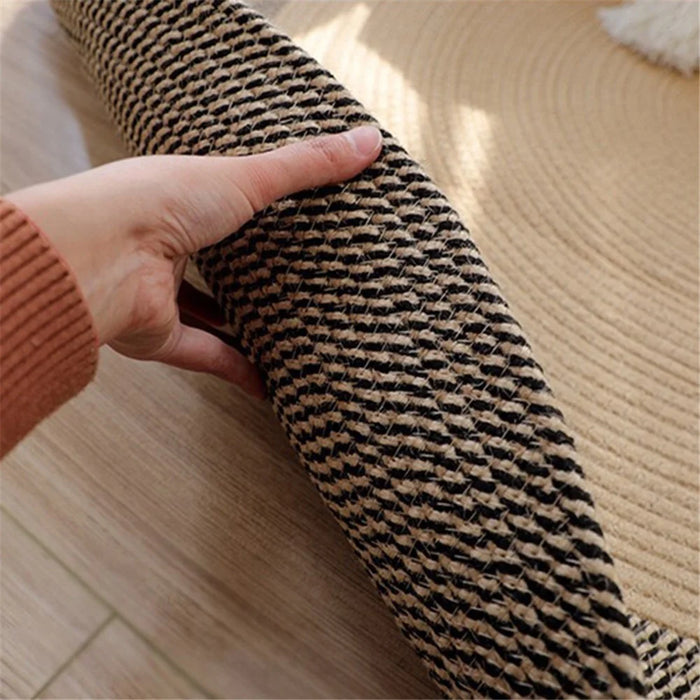 100CM Diameter Retro Decor Braided Pad Cotton Rope Handwoven Bedside Floor Mat Sofa Feet Cushion - 2