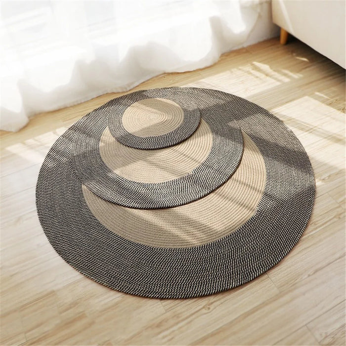 100CM Diameter Retro Decor Braided Pad Cotton Rope Handwoven Bedside Floor Mat Sofa Feet Cushion - 4