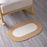 Oval Braided Woven Carpet Cotton Rope Floor Mat Doormat Home Decor for Entryway Bathroom Bedside - White+Khaki - 2