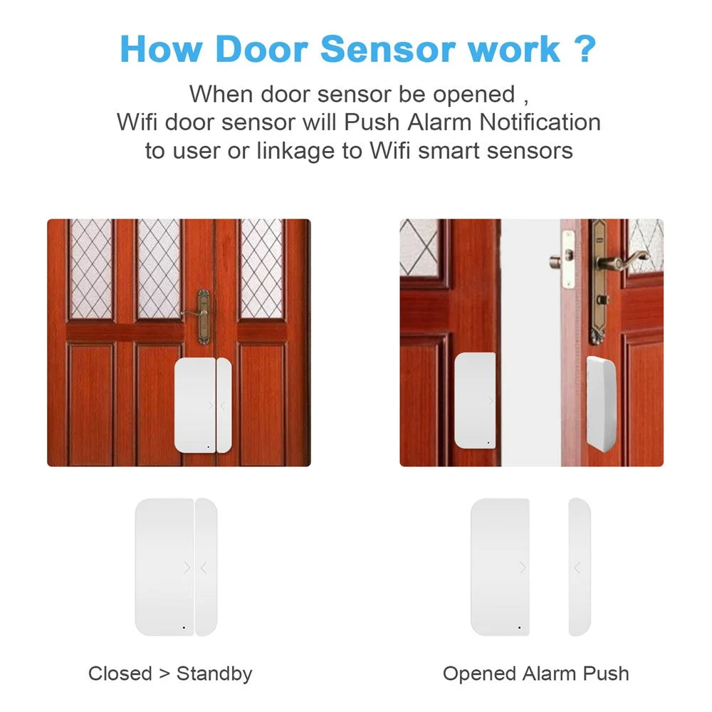 LY-121 TUYA WiFi Door Window Sensor Smart Contact Sensor Door Open Detector - 7