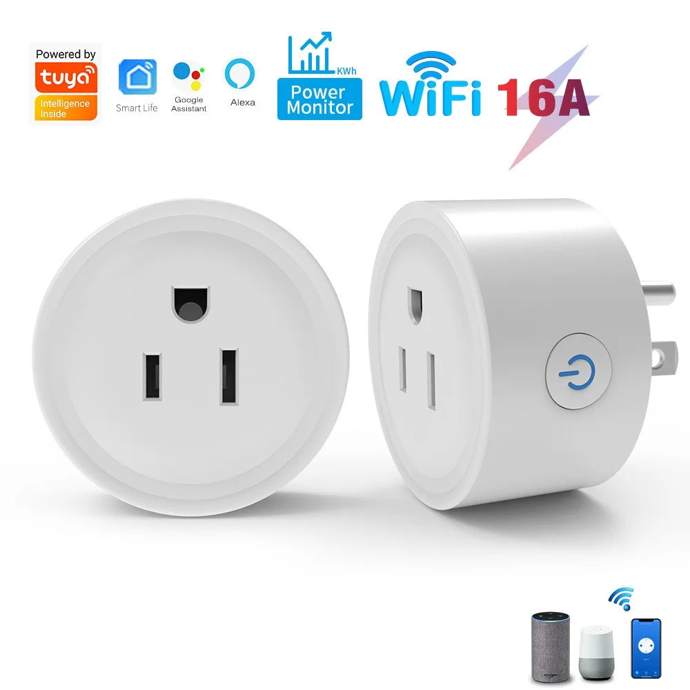 WHM02 10A US Plug WiFi Outlet with Measure APP Remote / Voice Control Smart Tuya Socket Support Timer Switch - 2