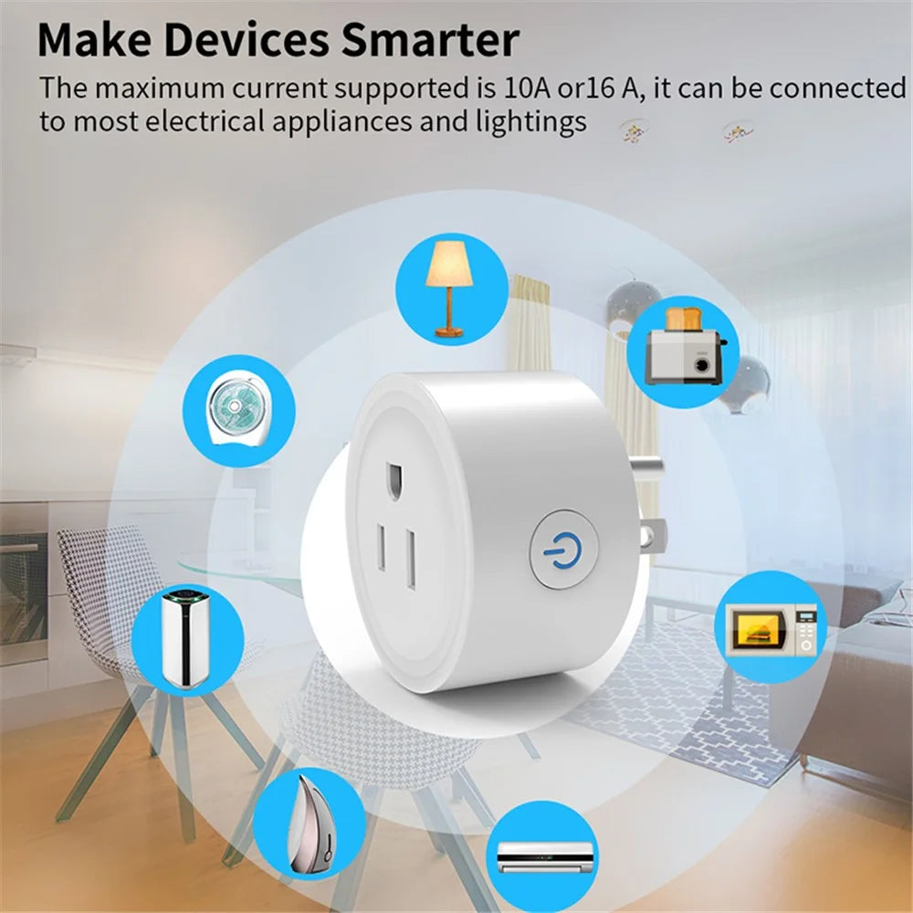 WHM02 10A US Plug WiFi Outlet with Measure APP Remote / Voice Control Smart Tuya Socket Support Timer Switch - 4