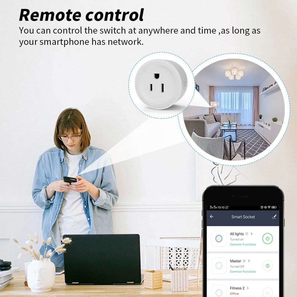 WHM02 10A US Plug WiFi Outlet with Measure APP Remote / Voice Control Smart Tuya Socket Support Timer Switch - 5