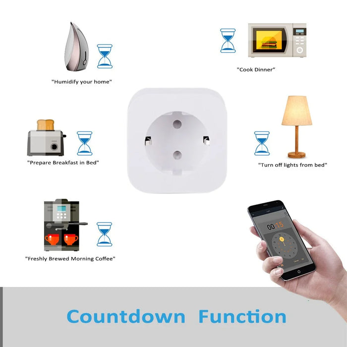 Tuya WiFi EU Plug 16A Socket with Power Metering APP Control Outlet Support Timing Function - 5