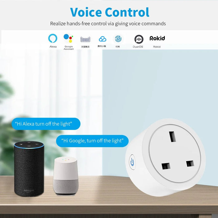 WHD10 UK Plug 16A Tuya WiFi Smart Socket with Electricity Metering Voice / APP Control - 5