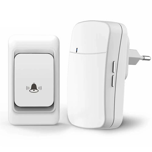 WHM07 Wireless Electronic Remote Digital Doorbell Set Receiver + Transmitter Home Door Bell, EU Plug - White - 1