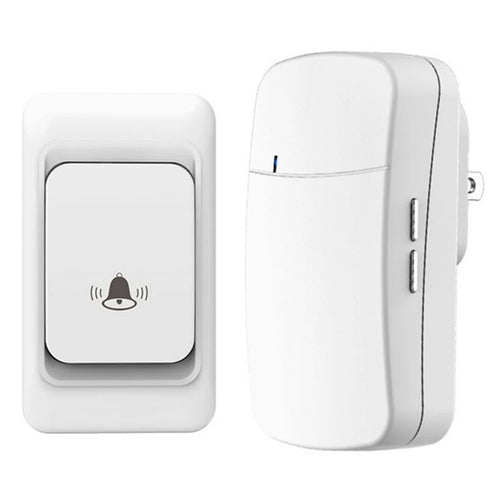 WHM07 Wireless Doorbell Set Receiver + Transmitter Electronic Remote Door Bell, US Plug - White - 1