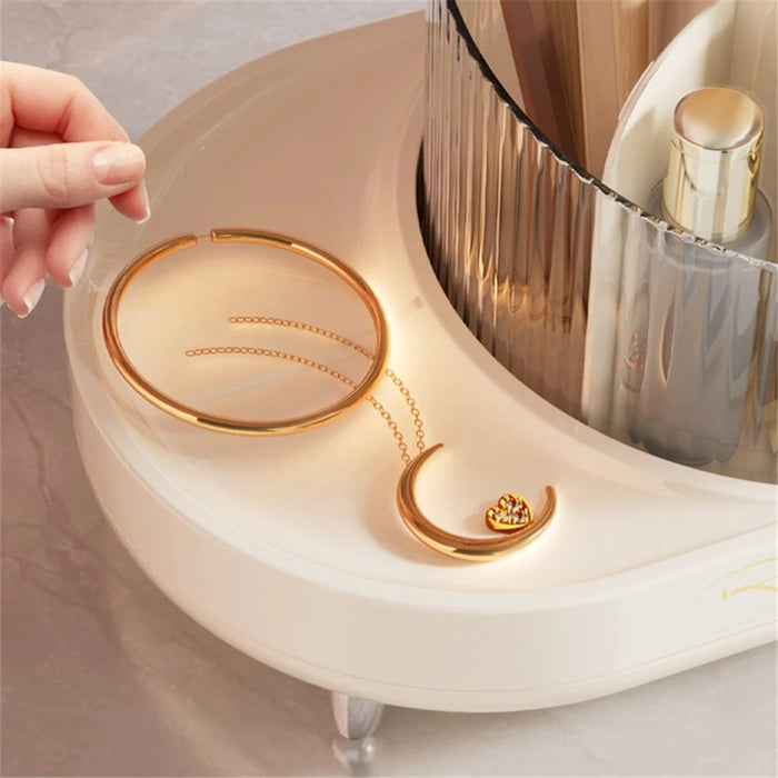 8374 Desktop Makeup Brush Barrel Pen Holder Cosmetics Rotatable Storage Box - 3