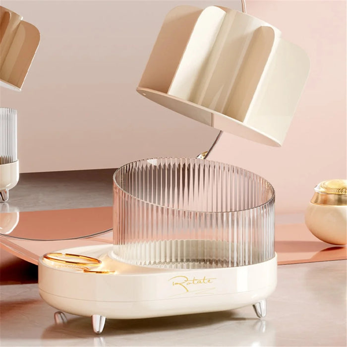 8374 Desktop Makeup Brush Barrel Pen Holder Cosmetics Rotatable Storage Box - 4