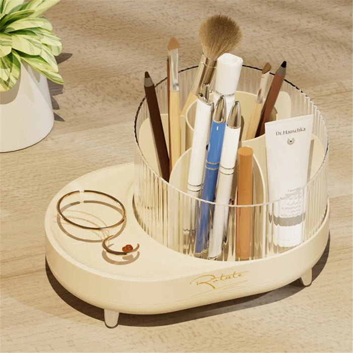 8374 Desktop Makeup Brush Barrel Pen Holder Cosmetics Rotatable Storage Box - 5
