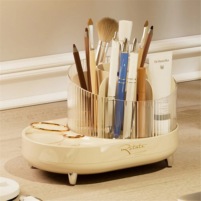 8374 Desktop Makeup Brush Barrel Pen Holder Cosmetics Rotatable Storage Box - 6