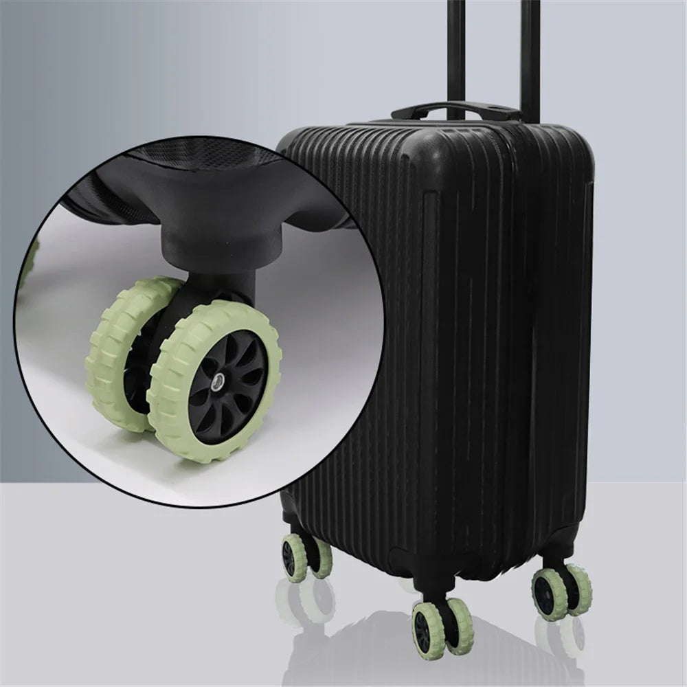 8Pcs Luggage Wheels Protector Reduce Noise Silicone Wheels Caster Shoes, Size S - Purple - 3