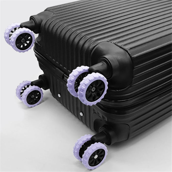 8Pcs Reduce Noise Silicone Wheels Caster Shoes Luggage Wheels Protector, Size L - Black - 2