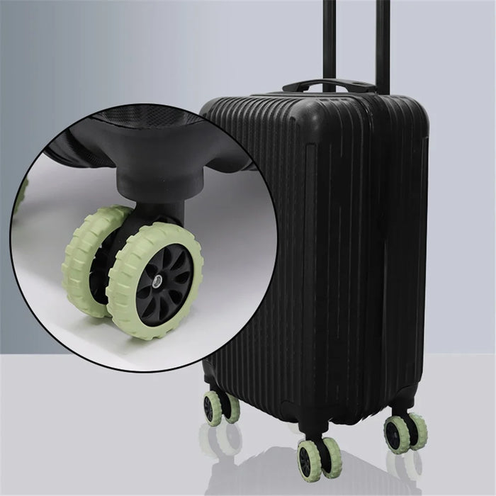 8Pcs Reduce Noise Silicone Wheels Caster Shoes Luggage Wheels Protector, Size L - Black - 3
