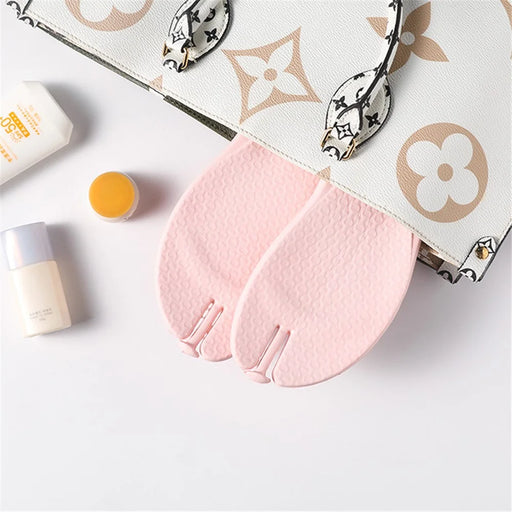 ETRAVEL tx14 1 Pair Unisex Bathroom Non-Slip EVA Slippers Portable Travel Slippers - Light Pink XS(35-36) - 2