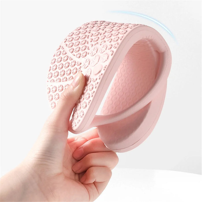 ETRAVEL tx14 1 Pair Unisex Bathroom Non-Slip EVA Slippers Portable Travel Slippers - Light Pink XS(35-36) - 3