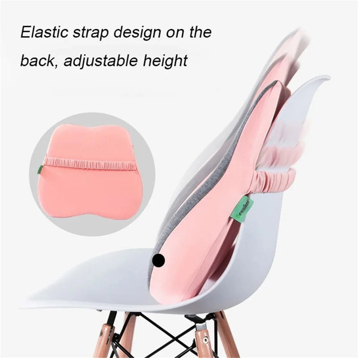BEWALKER 45*40*10cm Central Decompression Memory Foam Lumbar Support Cushion - Pink - 4