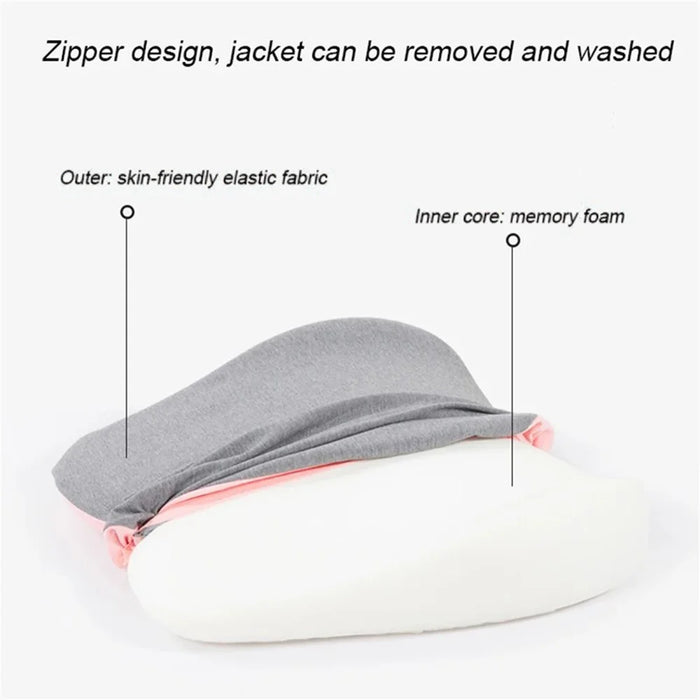 BEWALKER 45*40*10cm Central Decompression Memory Foam Lumbar Support Cushion - Pink - 5