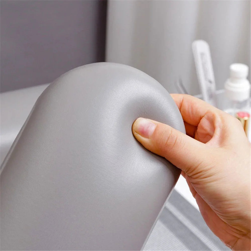 Nail Art PU Leather Hand Rest Cushion Wooden Manicure Table for Salon / Home, High Type - Grey - 2