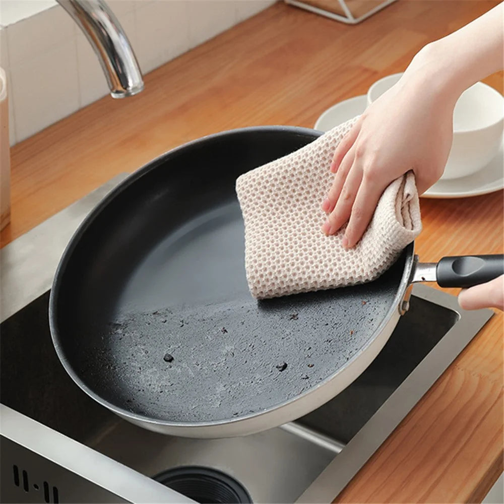 B1522 34x34CM Cotton Kitchen Towel Dishcloth Dish Washing Towel - Beige - 2