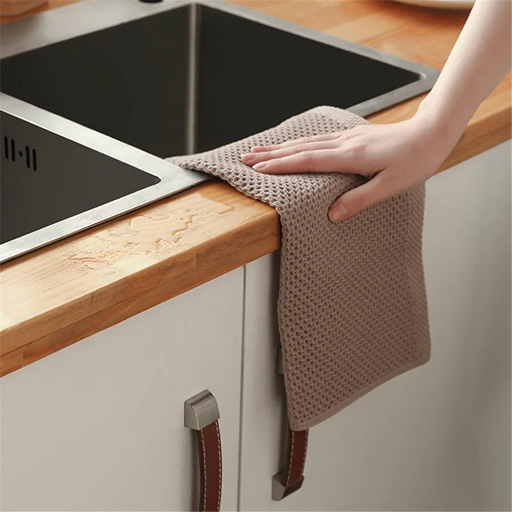 B1522 34x34CM Cotton Kitchen Towel Dishcloth Dish Washing Towel - Beige - 3
