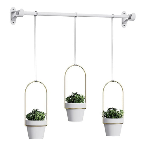 001- ZJ-SS01 Hanging Planters 3-in-1 Indoor Plant Flower Pot Holder - White - 1